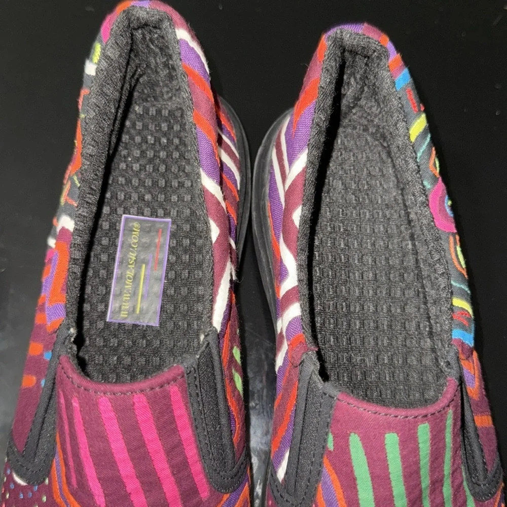 MOLAS4U Colorful Kuna Molas Art Vegan Flats Slip-on Shoes NWOB Size 9 UK 39